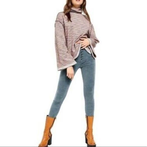 Free People Womens Pants Green 25 Morning Waves Corduroy Skinny Jeans New - Picture 9 of 9